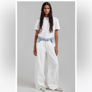 Brand new w/ tags Frankie Shop Hayla Contrast Blue white denim jeans pants M/L